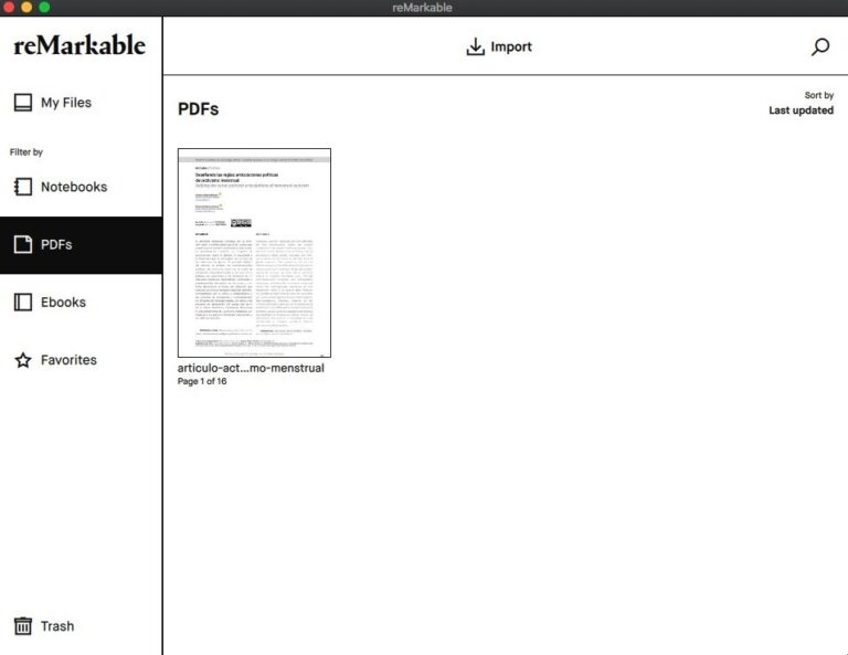 remarkable 2 import PDF